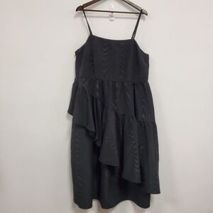 Kate Spade X Target Womens Sleeveless Tiered Midi Dress Size 1X Black Event‎